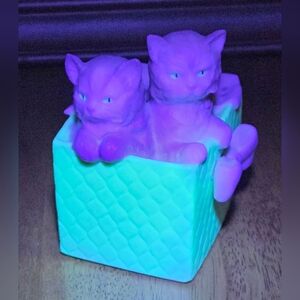 Vintage Lladro Daisa Golden Memories Kittens In A Box 1991 Hand Made Uranium